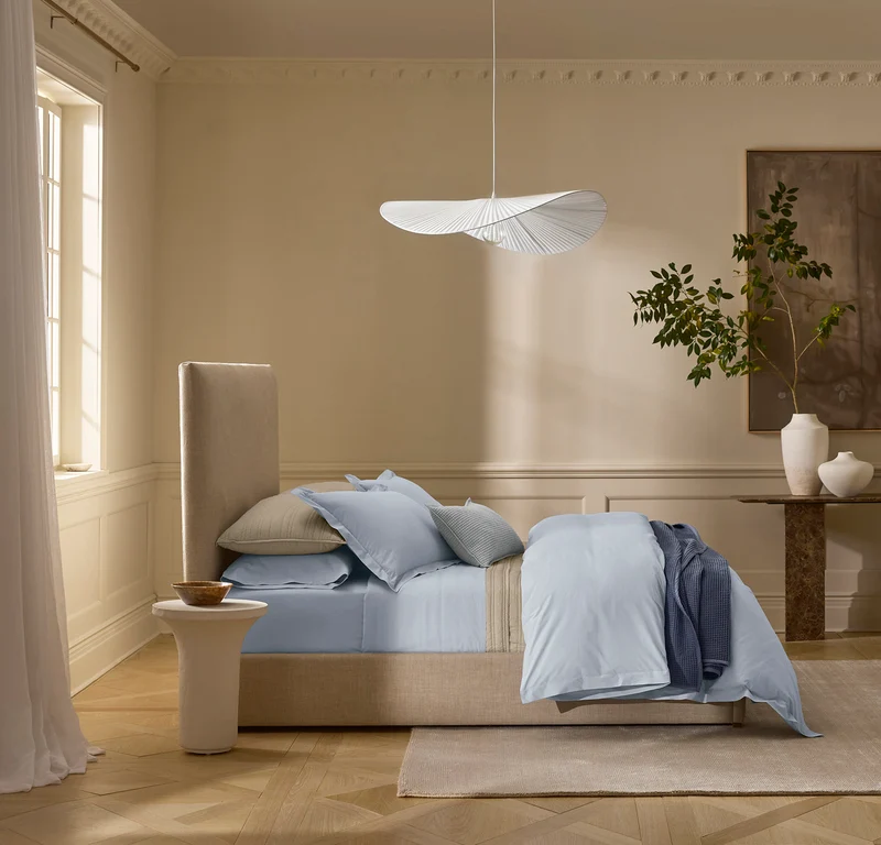 Percale Hemmed Duvet Set - Hydrangea