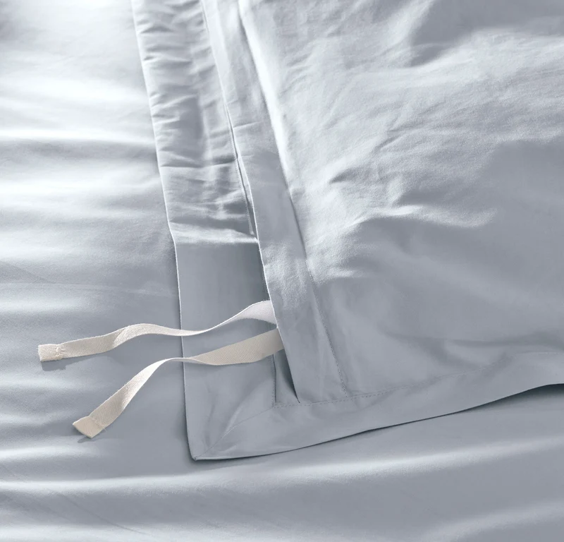 Percale Hemmed Duvet Set - Hydrangea