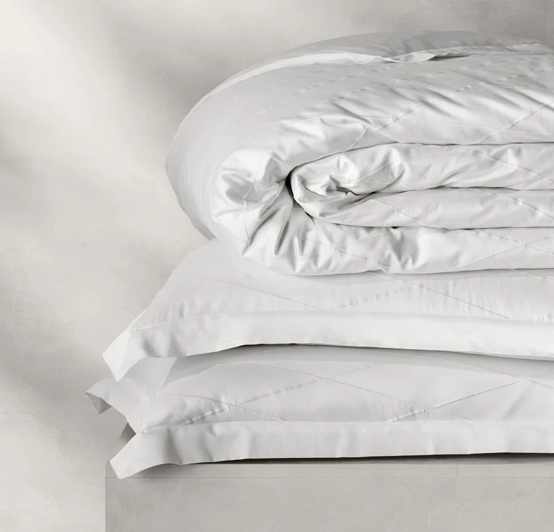 Reserve Embellished Duvet Set - White/White Embroidered Lattice