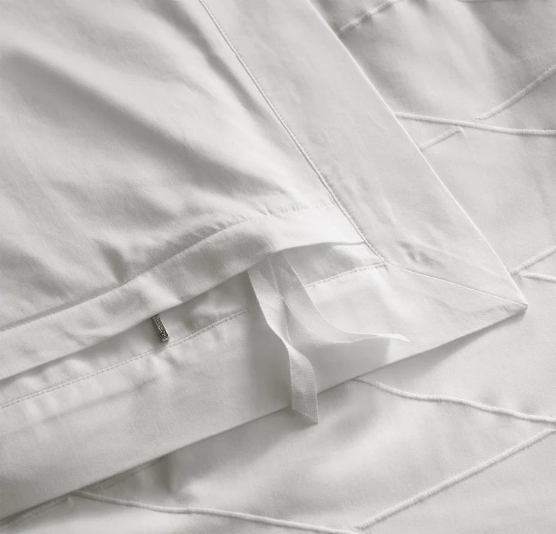 Reserve Embellished Duvet Set - White/White Embroidered Lattice