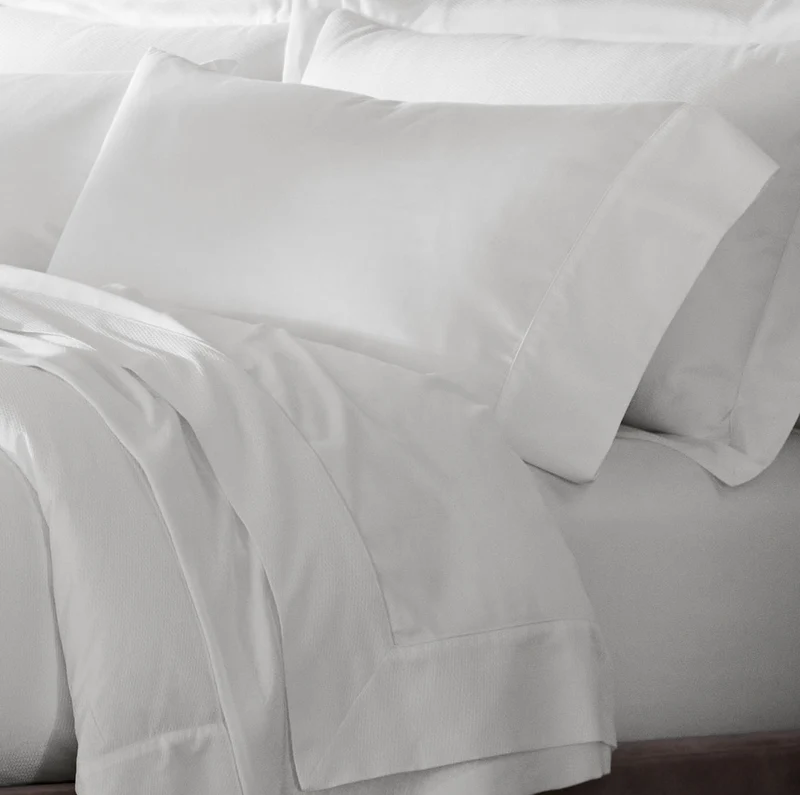 Reserve Embellished Pillowcase Set - White Lattice Jacquard
