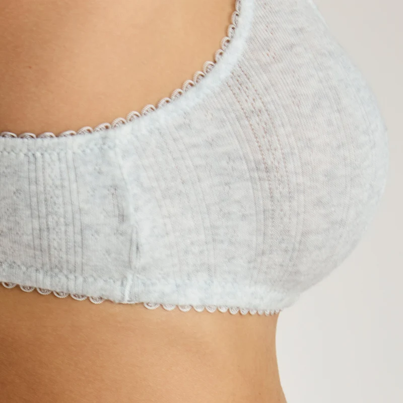 Pointelle Bralette - Grijs Marl