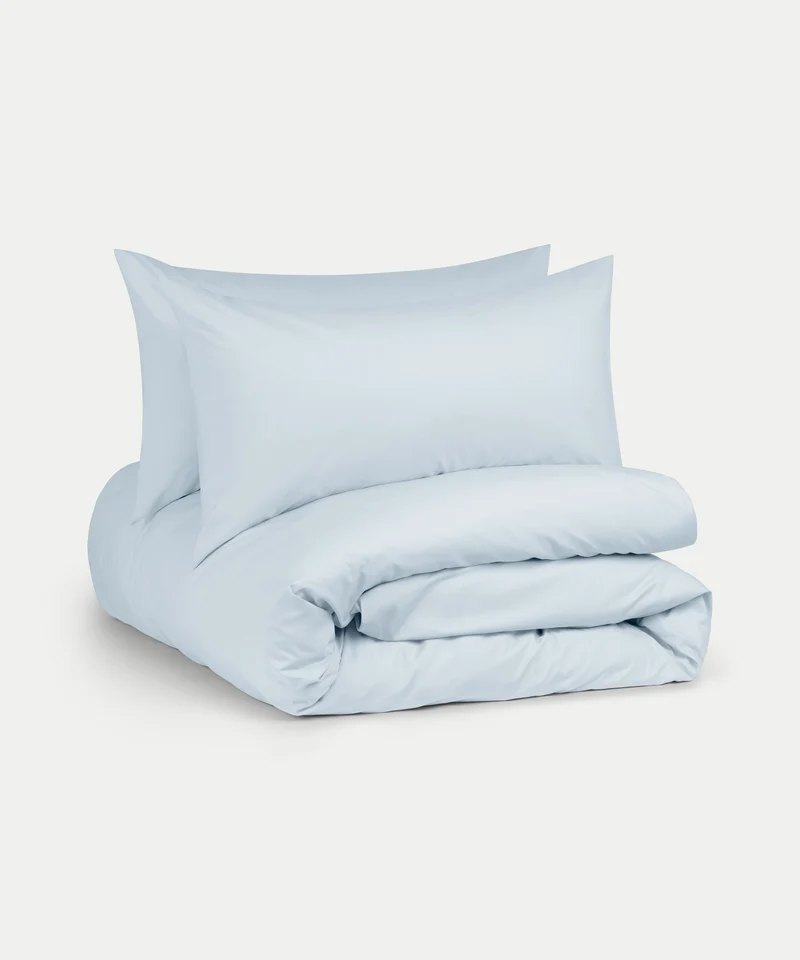 Bettwäsche Set Ägyptische Baumwolle 400TC Perkal | Pastellblau