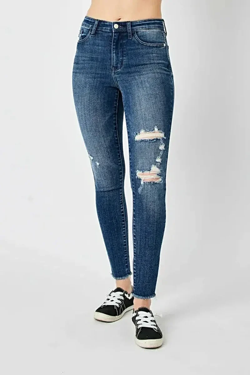 Judy Blue jeans met hoge taille en verwassen look voor dames - Skinny fit, stoere stijl, comfortabele stretch