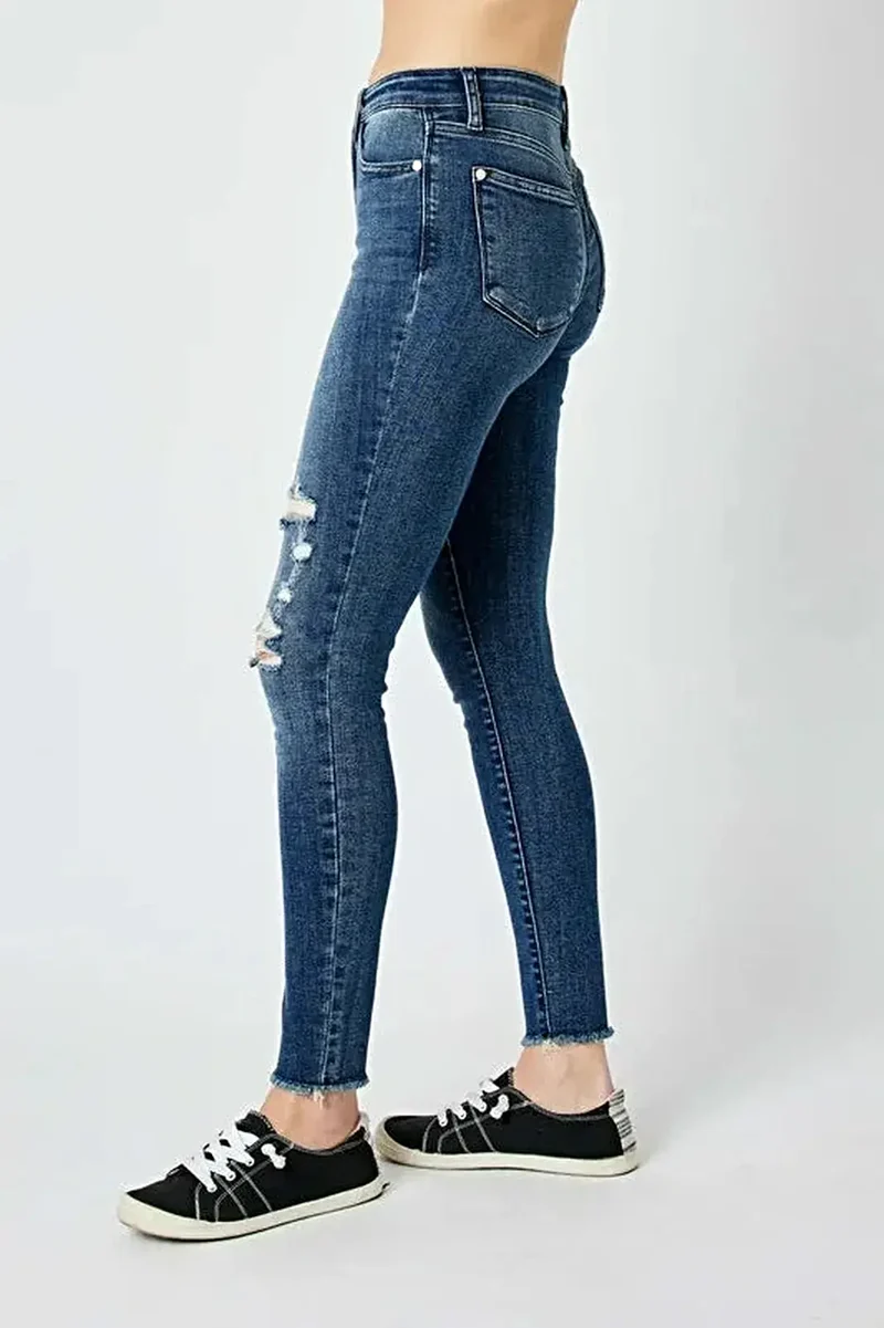 Judy Blue jeans met hoge taille en verwassen look voor dames - Skinny fit, stoere stijl, comfortabele stretch