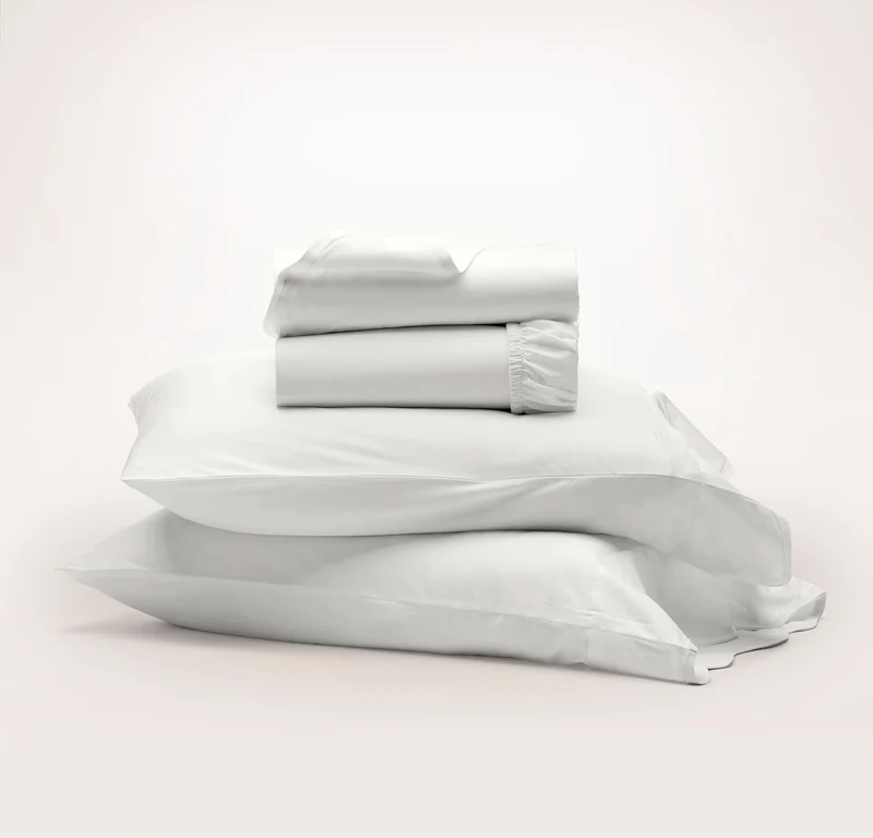 Signature Embellished Sheet Set - White/White Curved Edge
