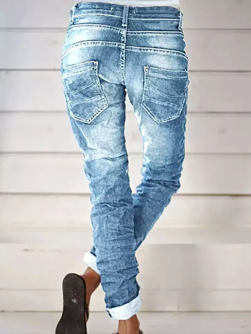 Stijlvolle jeans met knoopsluiting in grote maten - normale maat, geen stretch, met zakken - trendy en comfortabel