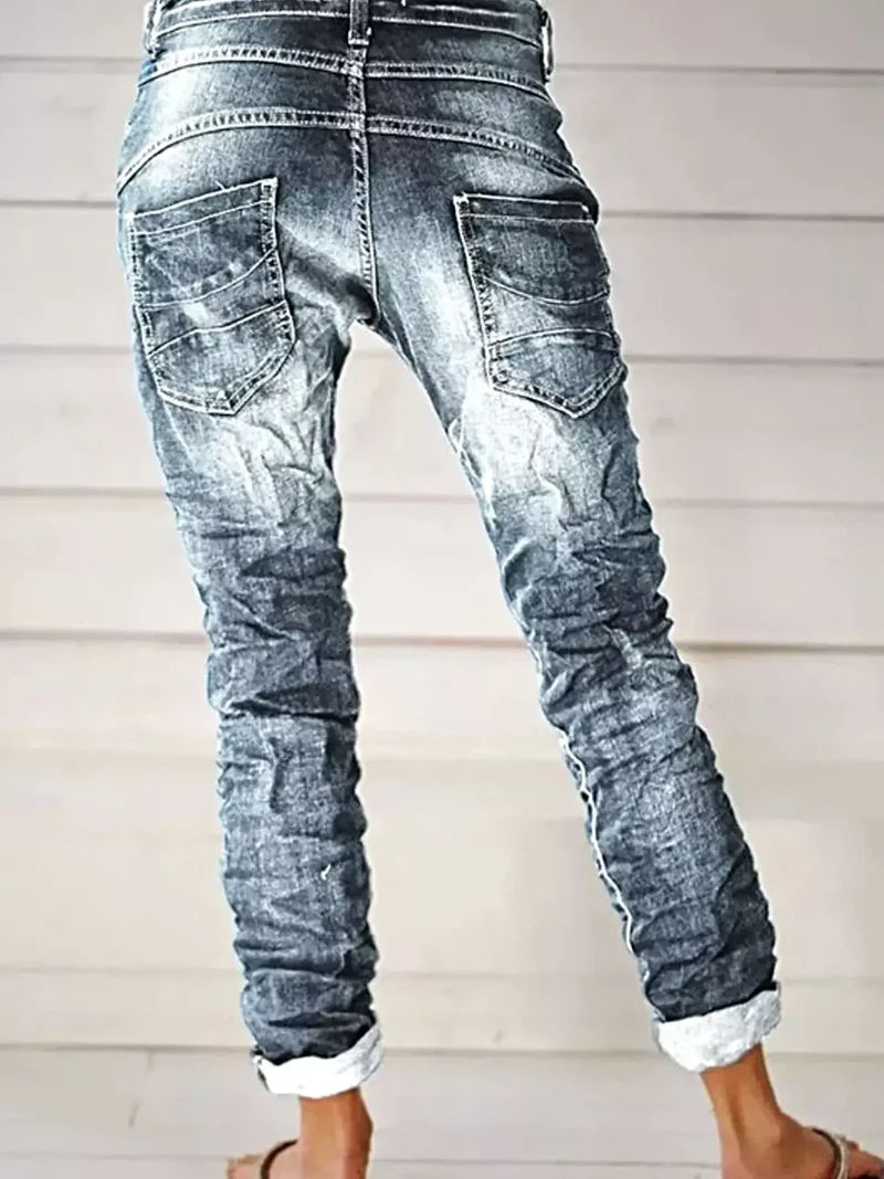 Stijlvolle jeans met knoopsluiting in grote maten - normale maat, geen stretch, met zakken - trendy en comfortabel