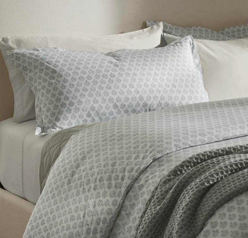 Percale Hemmed Duvet Set - Shore Dot Blossom