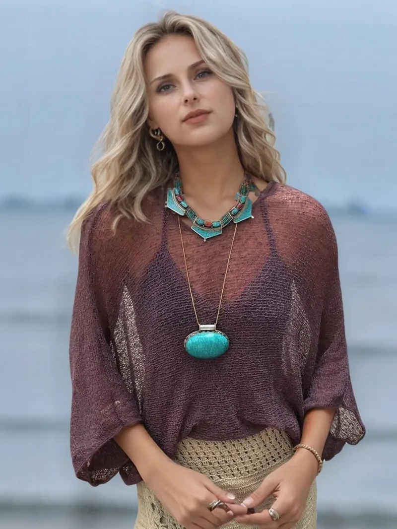 Ronde hals lange mouw cover-up