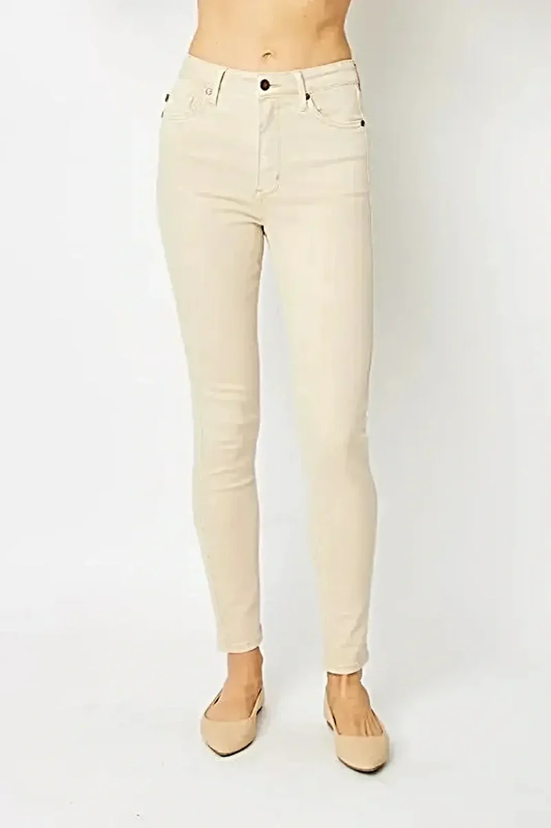 Judy Blue skinny jeans met hoge taille en buikcorrectie - Kledinggeverfd, comfortabele pasvorm