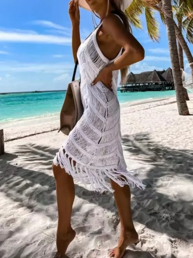 Franje ronde hals cover-up