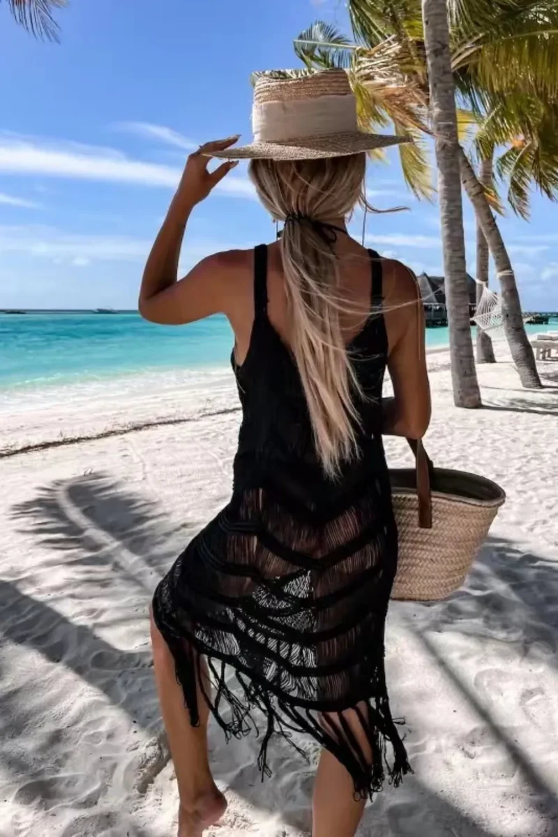 Franje ronde hals cover-up