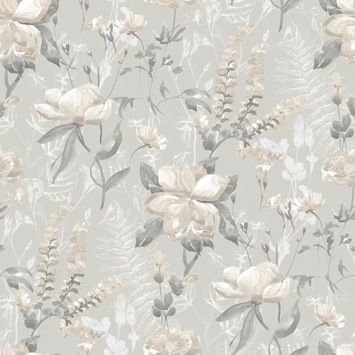 Satin Posy - soft pastel grey 280 cm