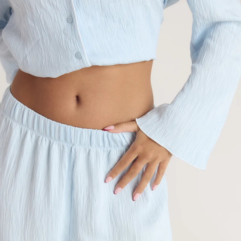 Crinkle Pyjamabroek - Blauw