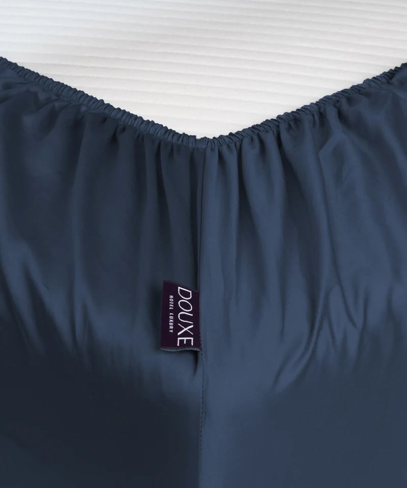 Spannbettlaken Ägyptische Baumwolle Satin 400TC | Harbour Blue