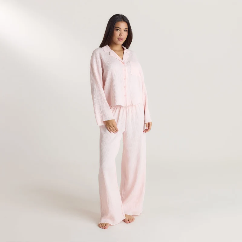 Crinkle Pyjamabroek - Roze