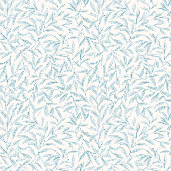 Bio Voile Leaves - hellblau 280 cm