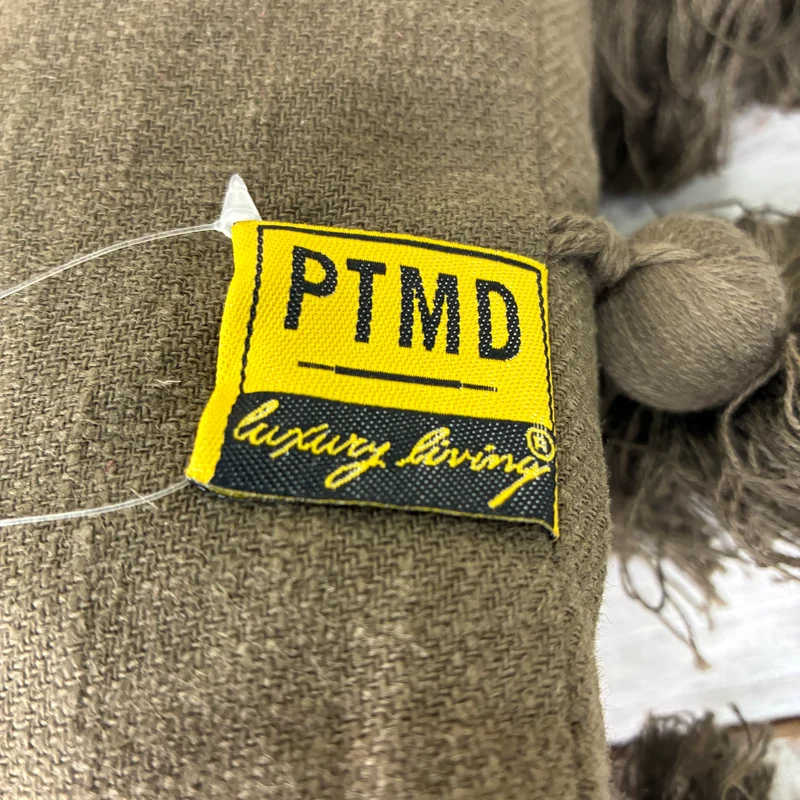 PTMD Dolly Dekokissen Taupe Khaki Quasten 45x45 Neuware