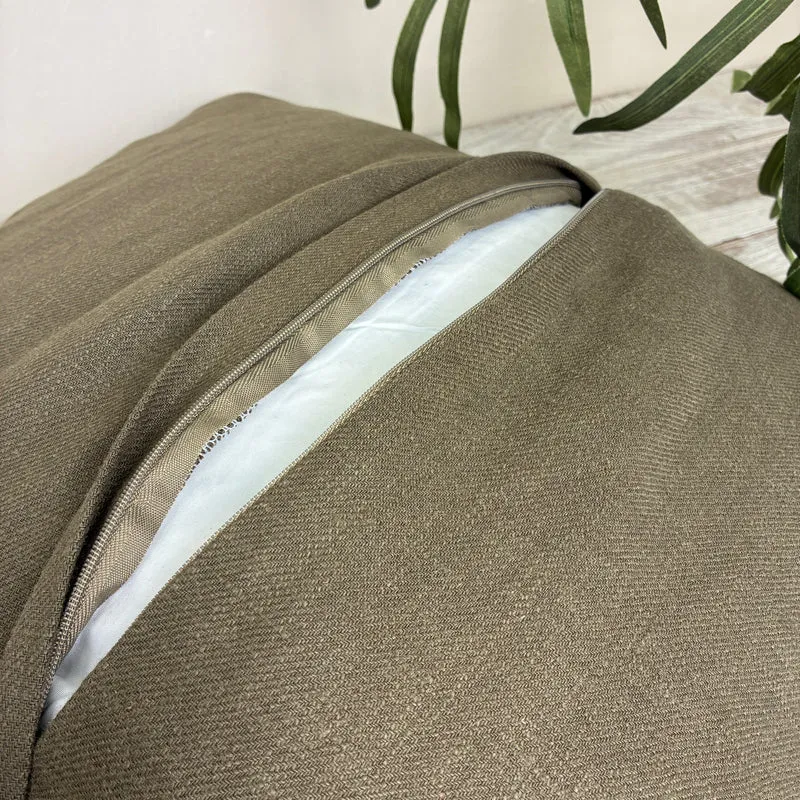 PTMD Dolly Dekokissen Taupe Khaki Quasten 45x45 Neuware