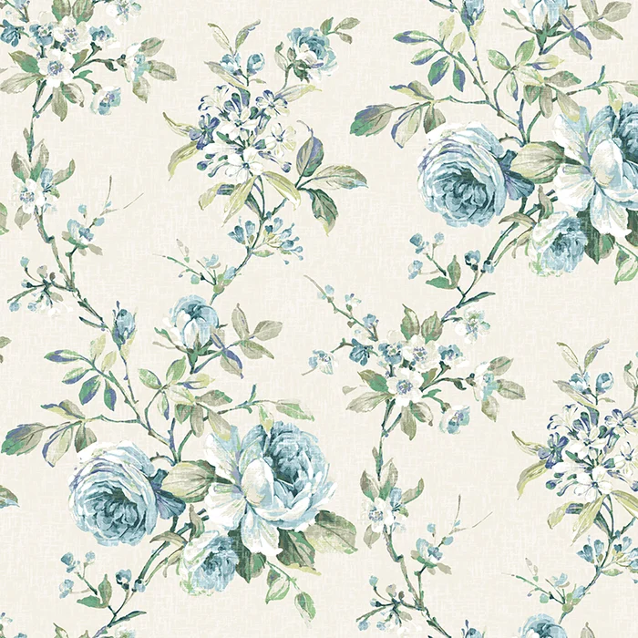 Bio Satin Roses - blau 280 cm
