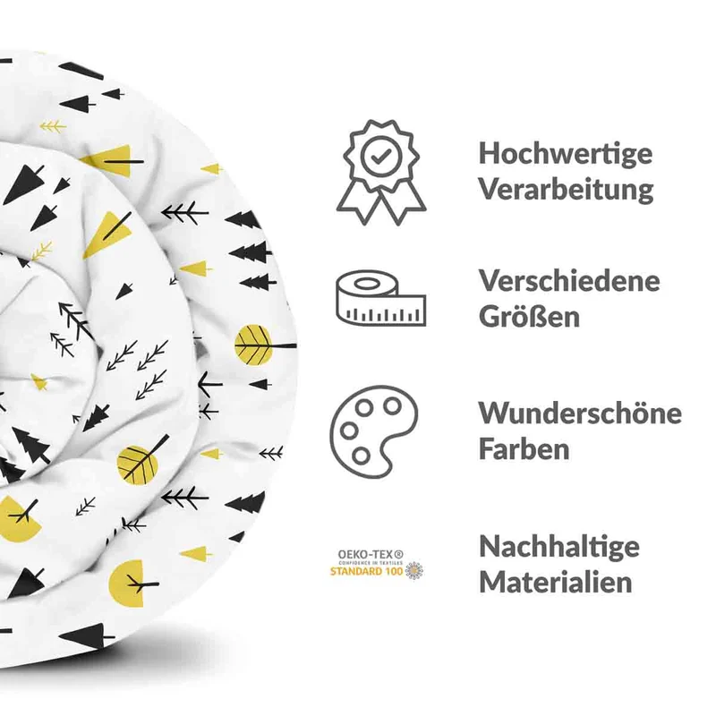 Therapiedecken Bettwäschen Set mit gelben Bäumen