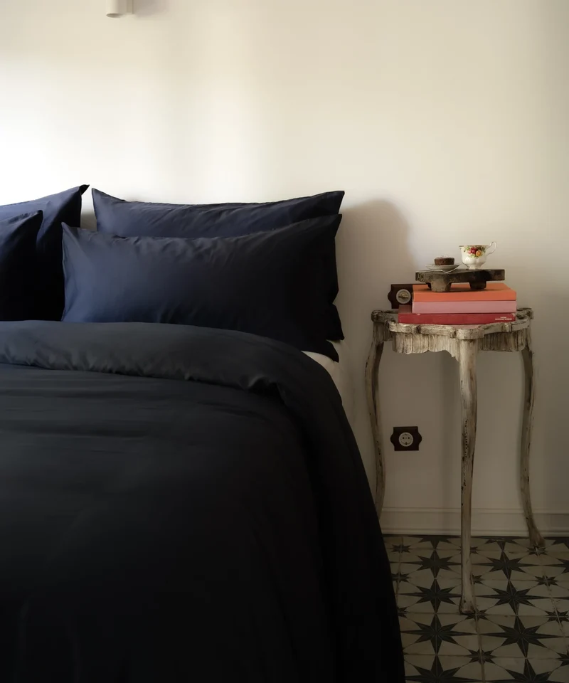 Kissenbezug Ägyptische Baumwolle Satin 400TC | Harbour Blue
