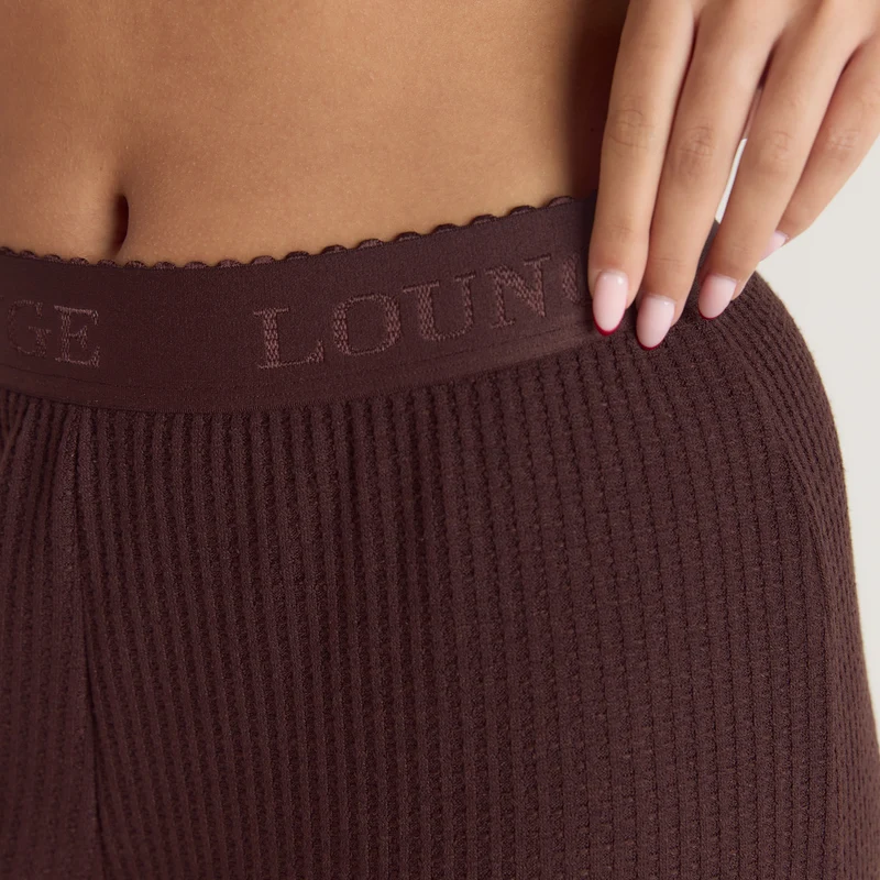 Soft Waffle Pyjama Broek - Donker Chocoladekleurig