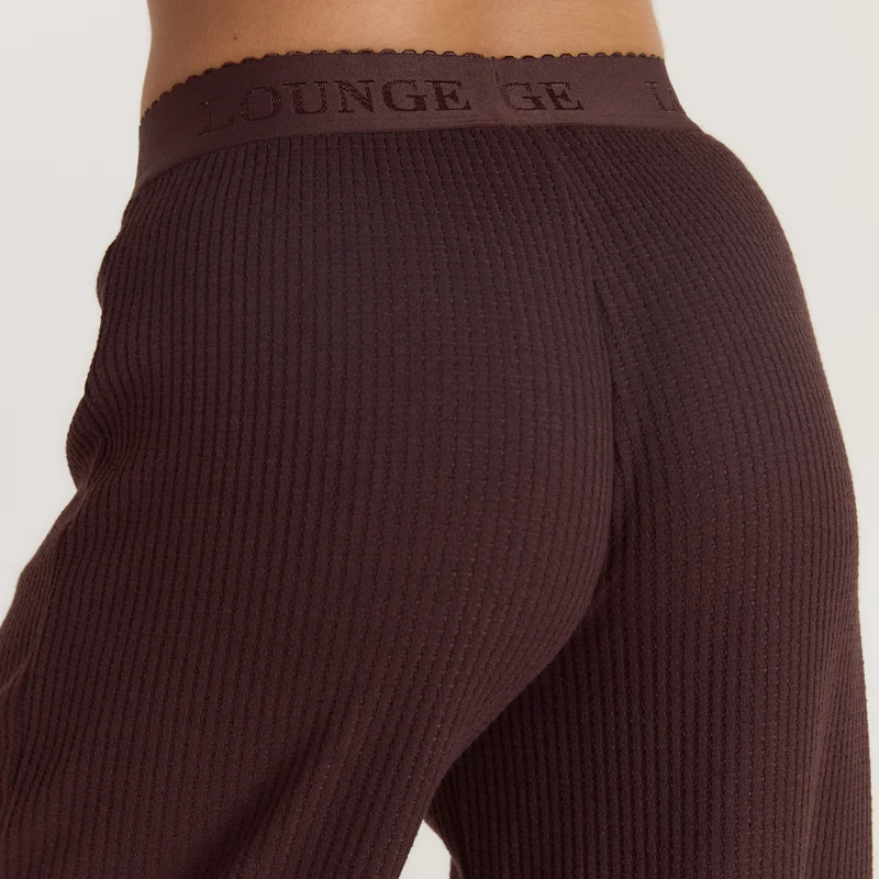 Soft Waffle Pyjama Broek - Donker Chocoladekleurig