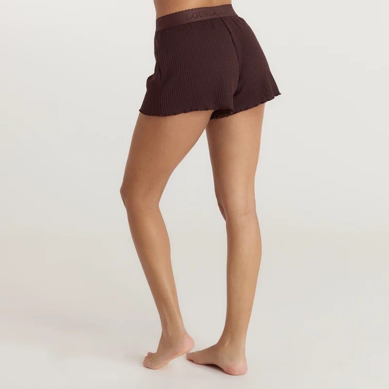 Soft Waffle Pyjama Korte Broek - Donker Chocoladekleurig