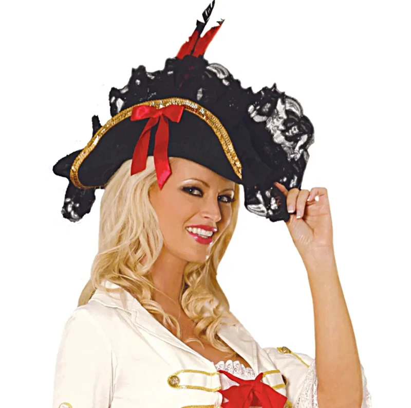 Elegant Moments Kanten Kostuumhoed met Lintversiering - Chique Accessoire voor Speciale Gelegenheden