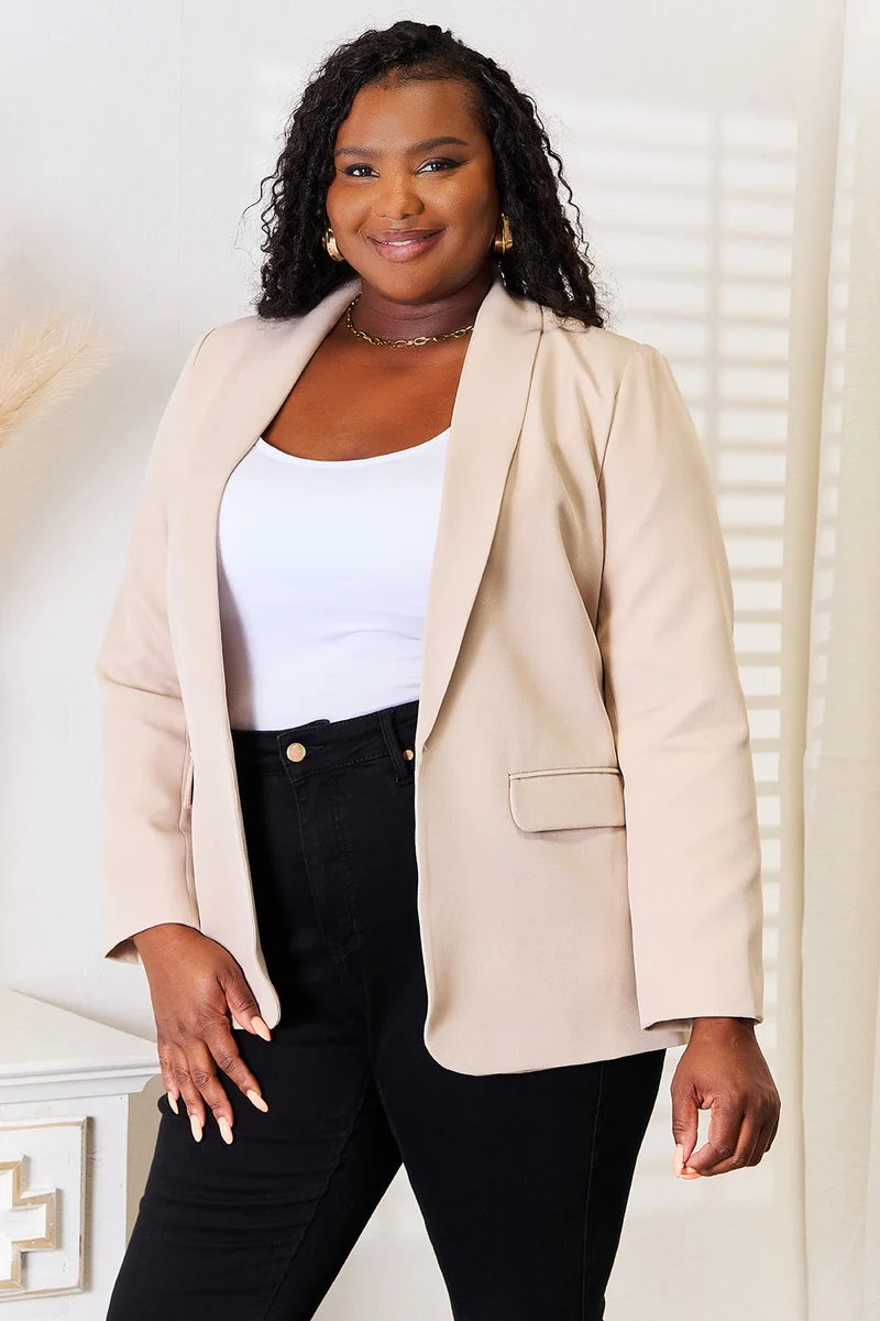 Elegante blazer met sjaalkraag voor dames - Professioneel getailleerde jas met lange mouwen
