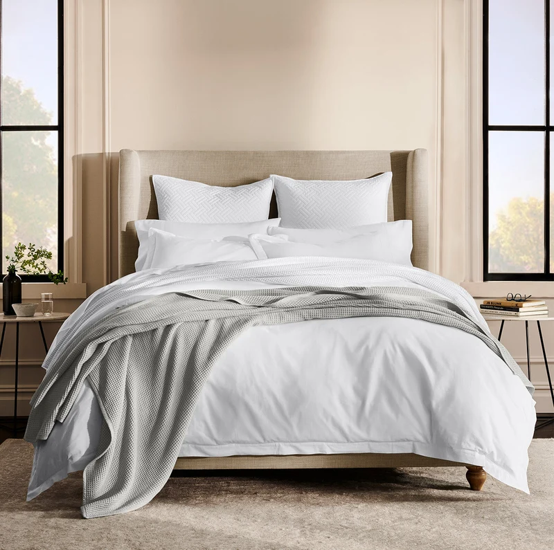 Holiday Waffle Bed Blanket - Pewter