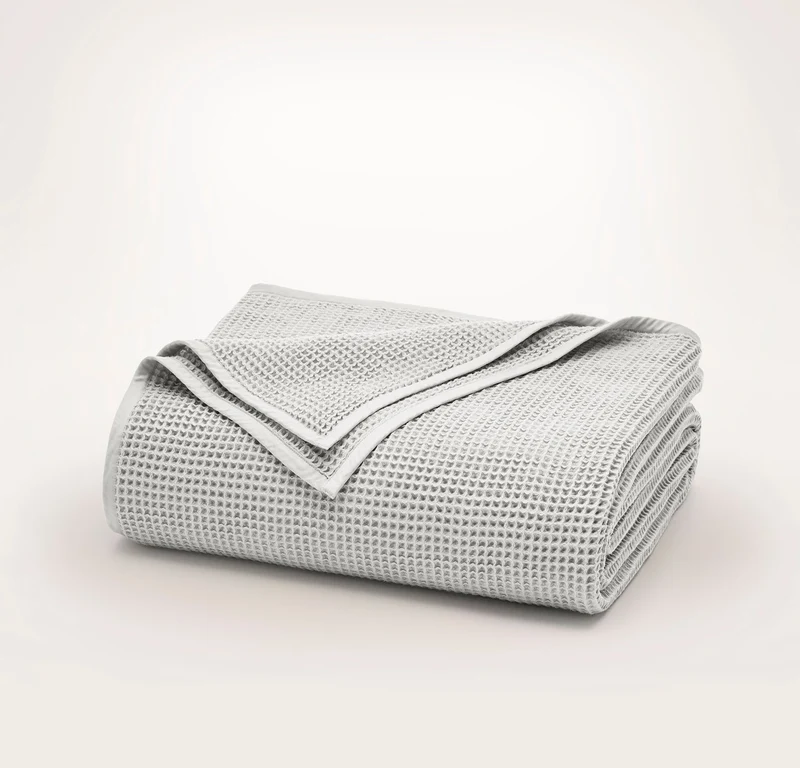 Holiday Waffle Bed Blanket - Mist