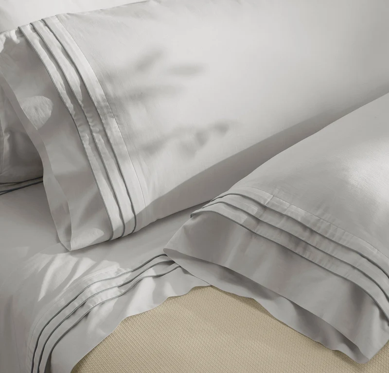 Signature Hemmed Sheet Set - White/Shore Triple Framed