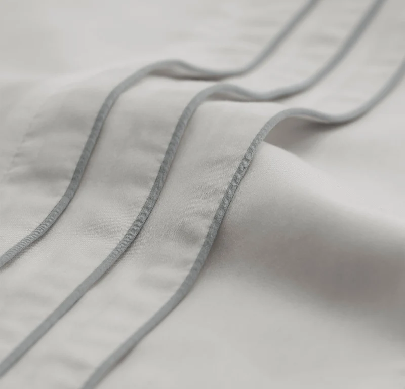 Signature Hemmed Sheet Set - White/Shore Triple Framed
