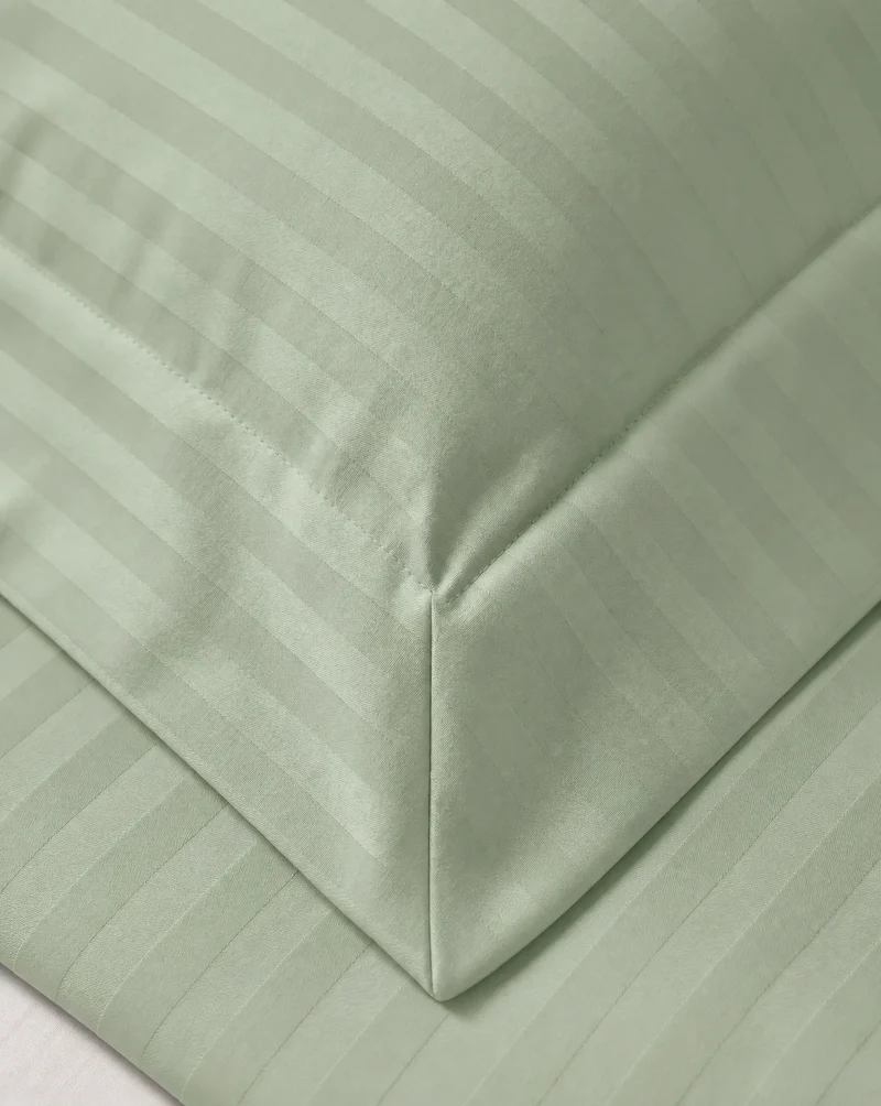 zailistade.comluxe Hotel Stripe Nahtlose Baumwollsatin Bettdecke - Grün