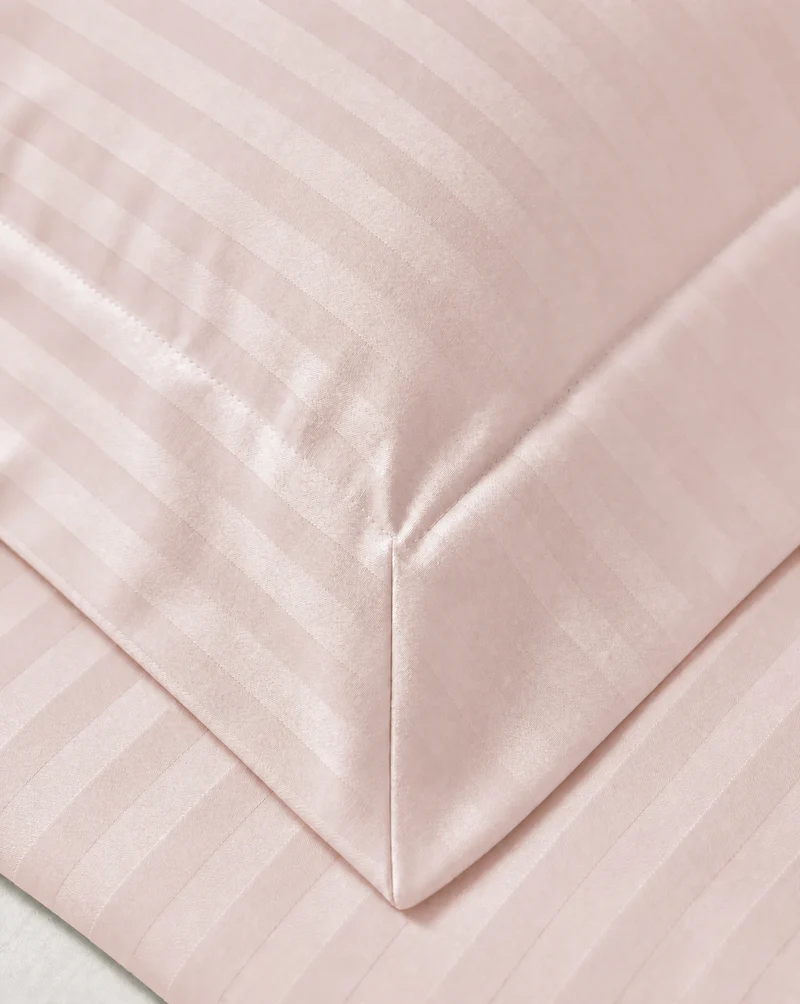 zailistade.comluxe Hotel Stripe Nahtlose Baumwollsatin Bettdecke - Rosa