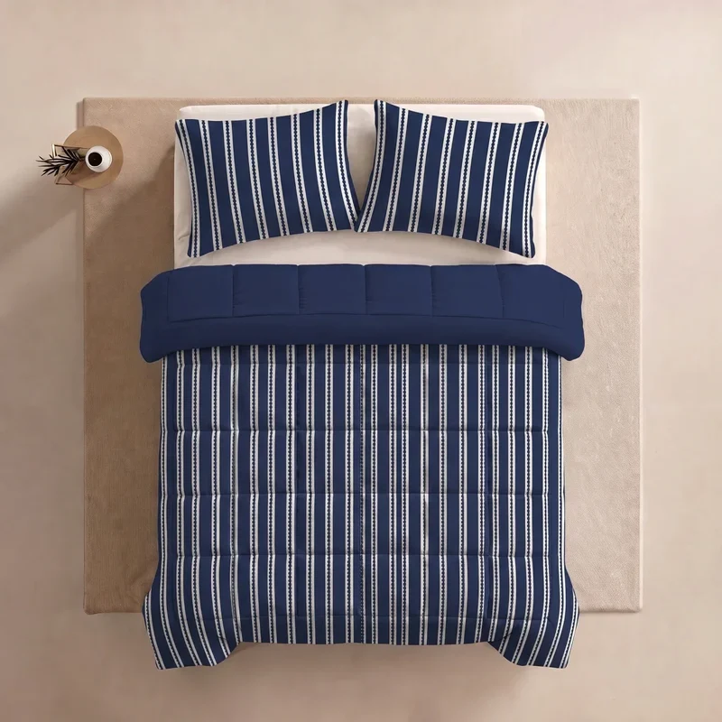 zailistade.comluxe Design Baumwollsatin Kissenbezüge Set von 2 - Blue Stripes