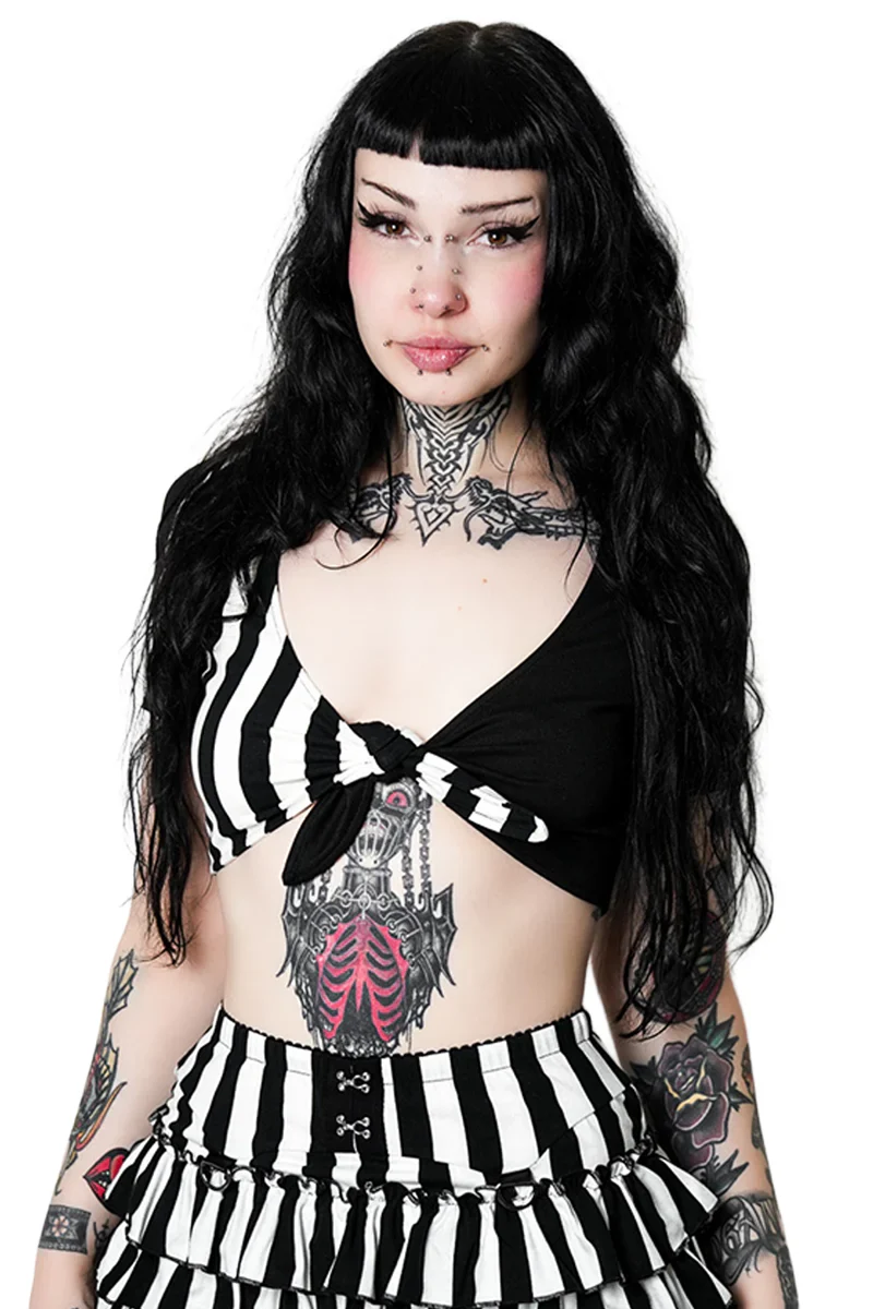 Forest Ink Gothic Clothing - Ghost Town - Tie-Front Top