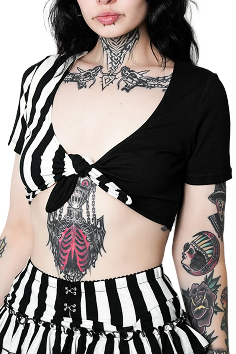 Forest Ink Gothic Clothing - Ghost Town - Tie-Front Top