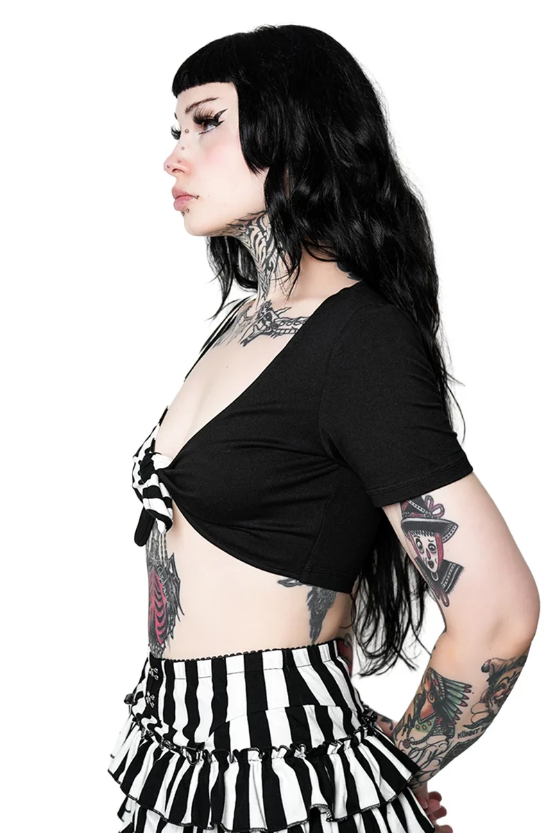Forest Ink Gothic Clothing - Ghost Town - Tie-Front Top