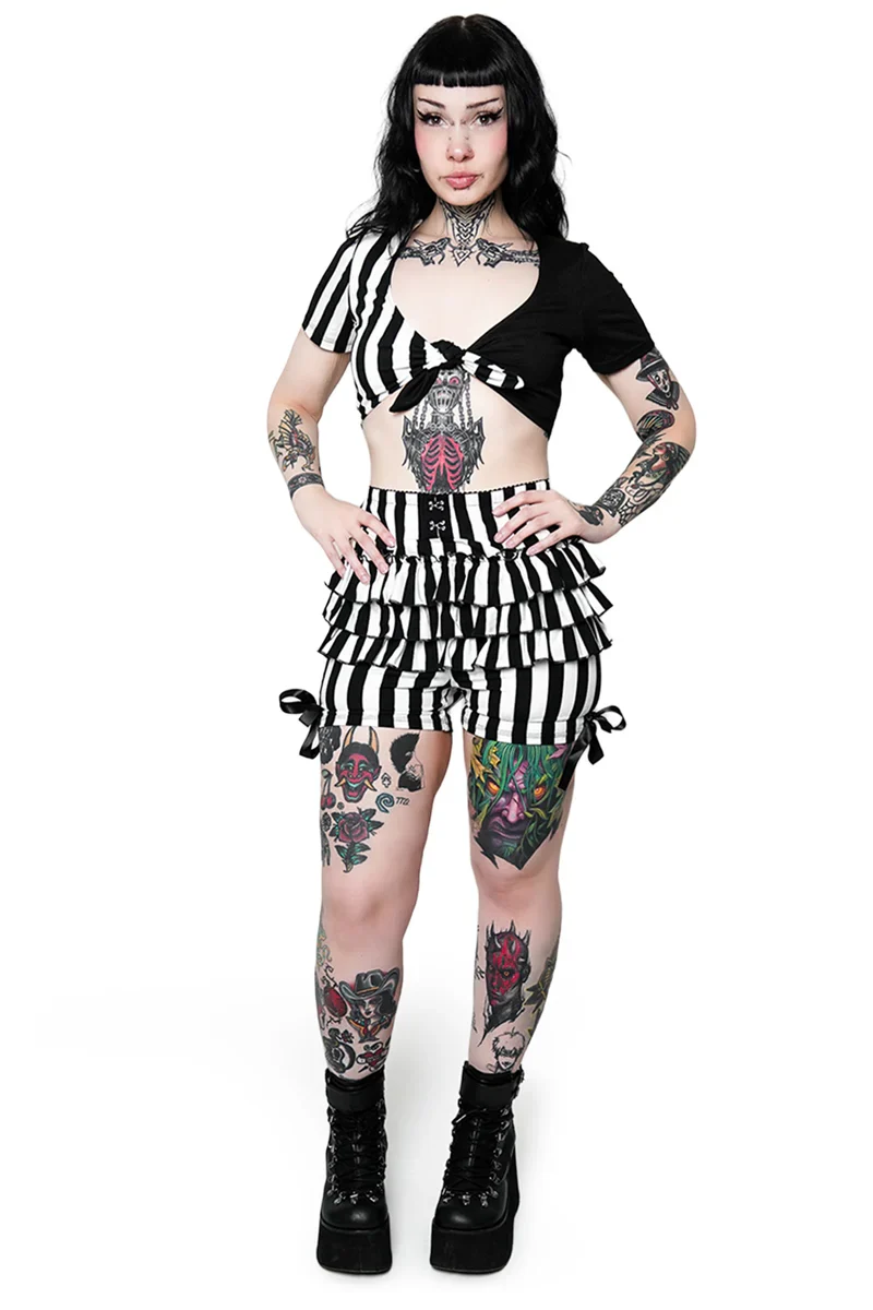 Forest Ink Gothic Clothing - Ghost Town - Tie-Front Top