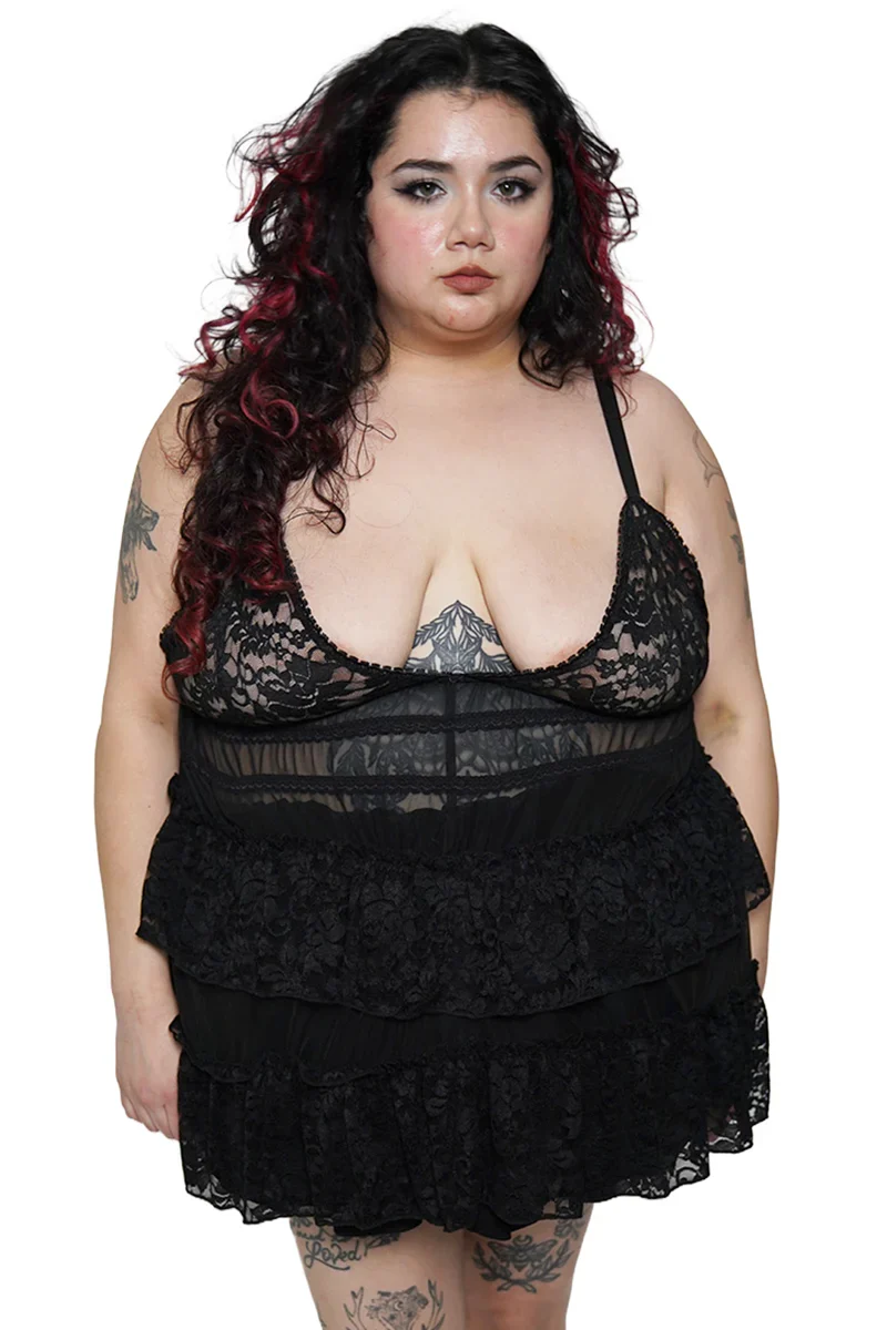 Forest Ink Gothic Clothing - Lenore Babydoll Gothic Lingerie Dress