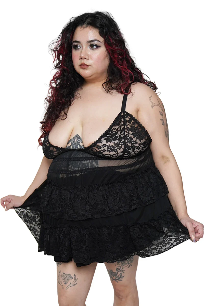 Forest Ink Gothic Clothing - Lenore Babydoll Gothic Lingerie Dress