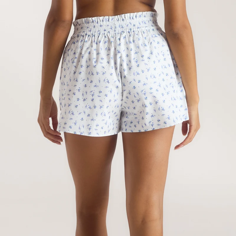 Bloom & Stripe Pyjama Shorts - Blauw