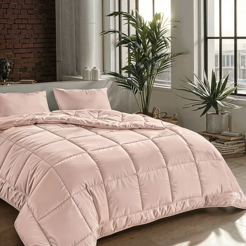 Zelesta Pure Uni 4-Jahreszeiten Baumwollbettdecke - Rosa
