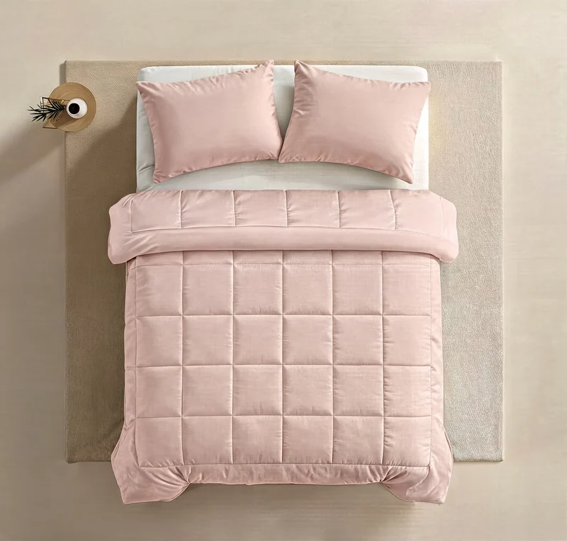 Zelesta Pure Uni 4-Jahreszeiten Baumwollbettdecke - Rosa