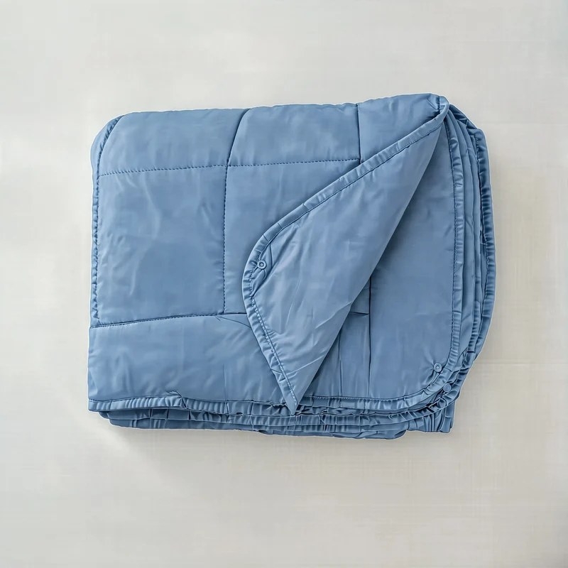 Zelesta Pure Uni 4-Jahreszeiten Baumwollbettdecke - Blau