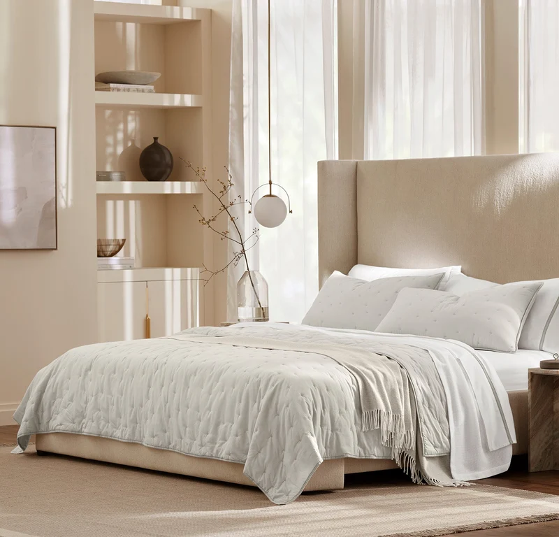 Airy Voile Quilted Sham - Pewter